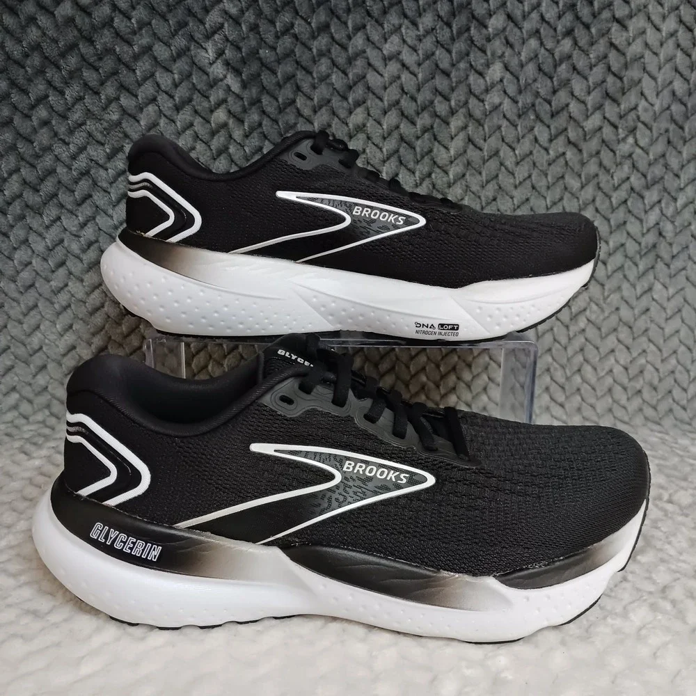 Brooks Glycerin 21 Black White Women's Walking Running Sneakers Shoes Sz 9 Wide